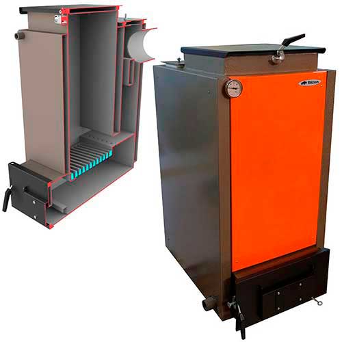 Шахтний котел на дровах Bizon ФС Еко 20 кВт для будинку до 200 м²
