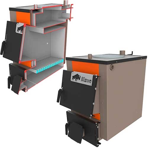 Котел з плитою Bizon МП 12 кВт для будинку до 120 м²